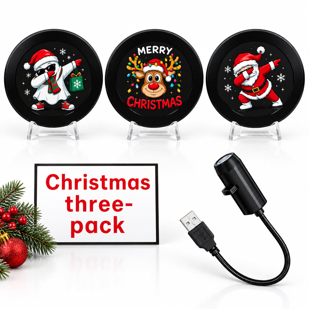 Projecteur LED USB décoratif – Motifs Halloween ou Noël