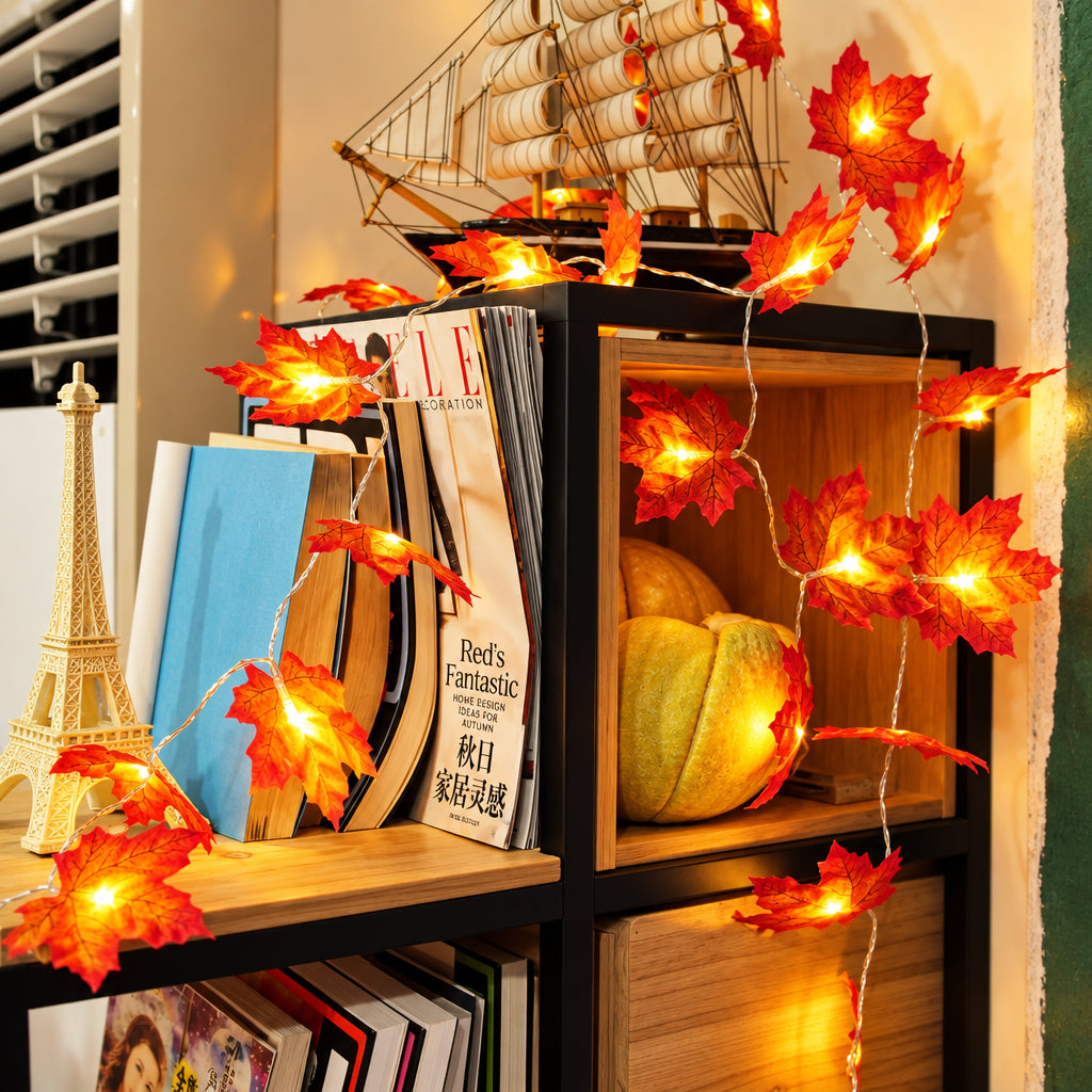 Guirlande lumineuse LED à feuilles d’érable – 2, 3 ou 6 m