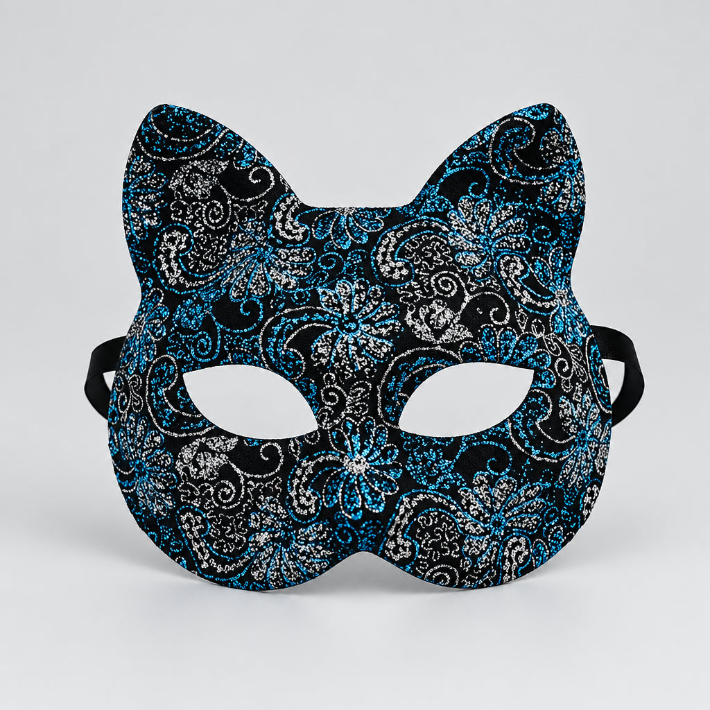 Masque en dentelle style chat pour bal masqué et déguisement