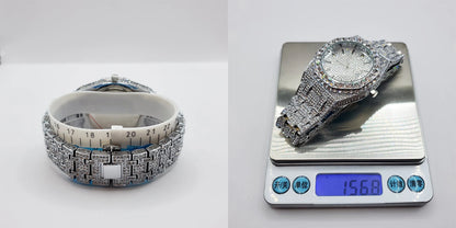 Montre Quartz Homme – Style Hip Hop Diamant