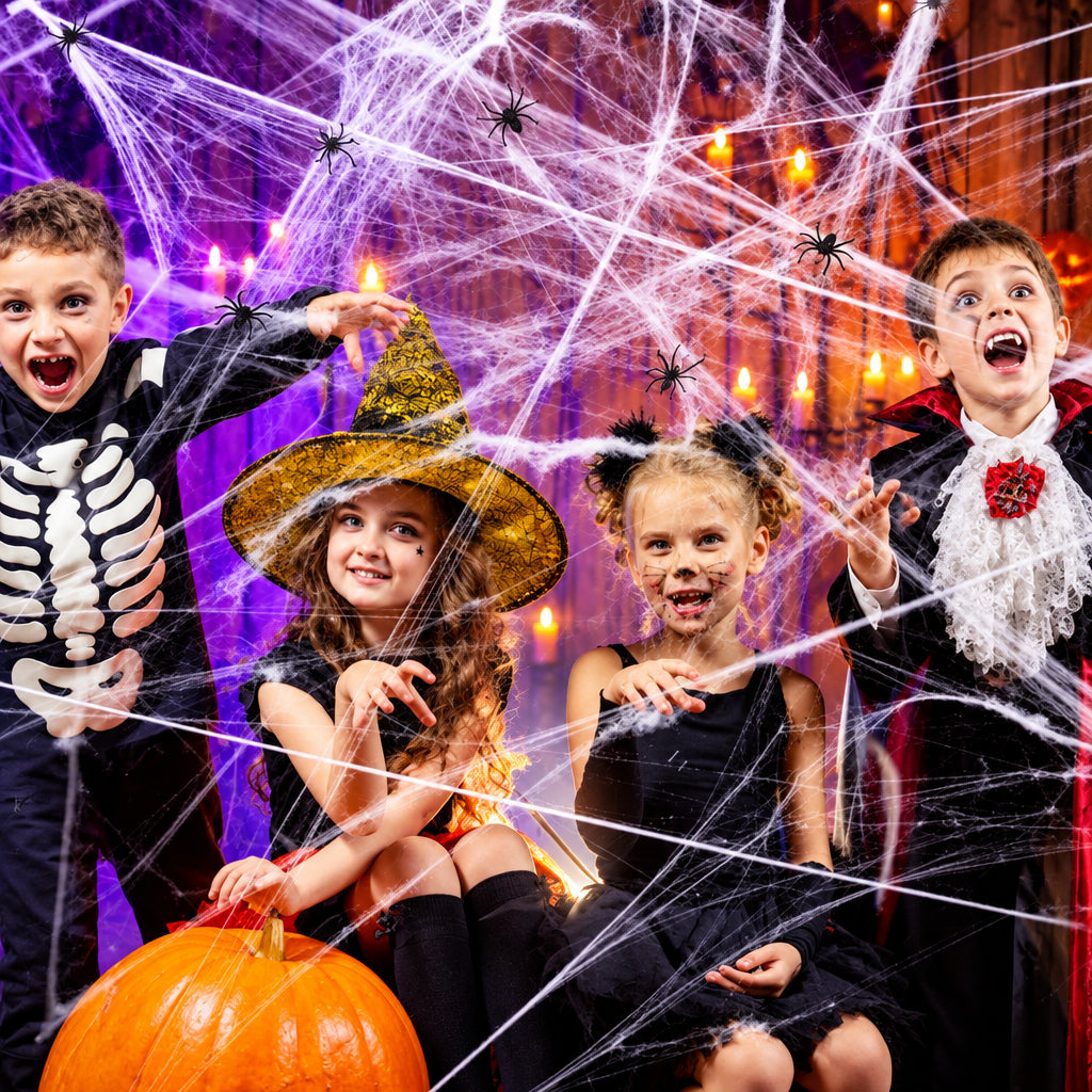 Toile d’araignée extensible pour Halloween – Plusieurs couleurs