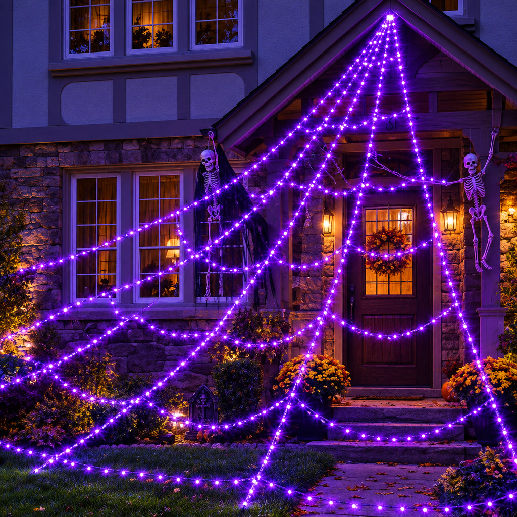 Toile d’araignée lumineuse Halloween – Filet 250 LED