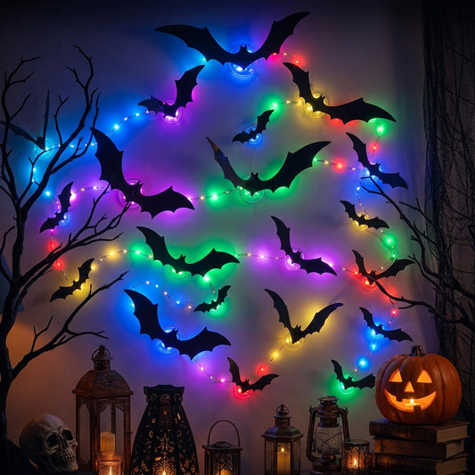Chauves-souris décoratives 3D pour Halloween