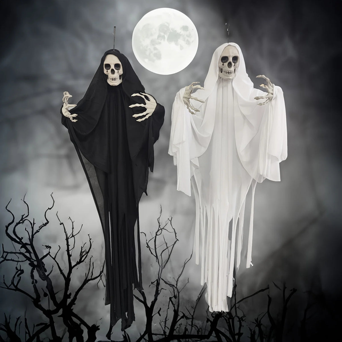 Décoration Halloween suspendue – Fantôme squelette