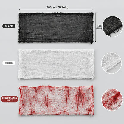 Gaze décorative Halloween – Noir, blanc ou effet sanglant