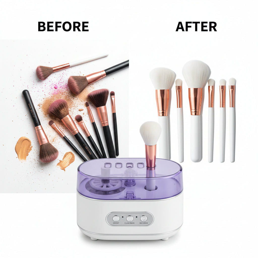 Nettoyant pour pinceaux de maquillage électrique