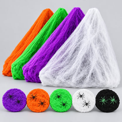 Toile d’araignée extensible pour Halloween – Plusieurs couleurs