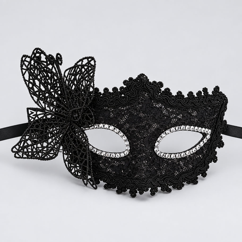 Masque en dentelle style chat pour bal masqué et déguisement