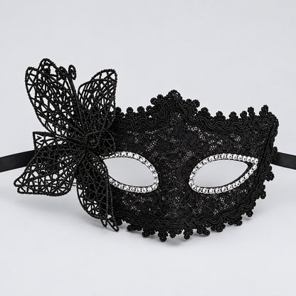 Masque en dentelle style chat pour bal masqué et déguisement