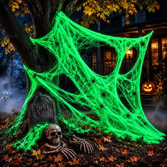 Toile d’araignée phosphorescente pour Halloween