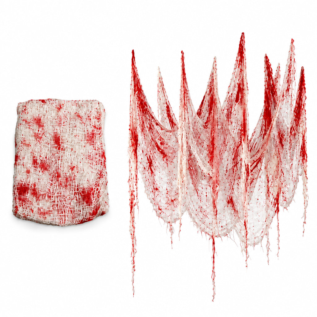 Gaze décorative Halloween effet toile d’araignée – 183 ou 200 cm