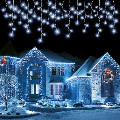 Guirlande solaire extérieure effet glaçons – 96 ou 162 LED