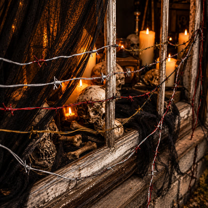 Fil barbelé factice en plastique pour décoration Halloween