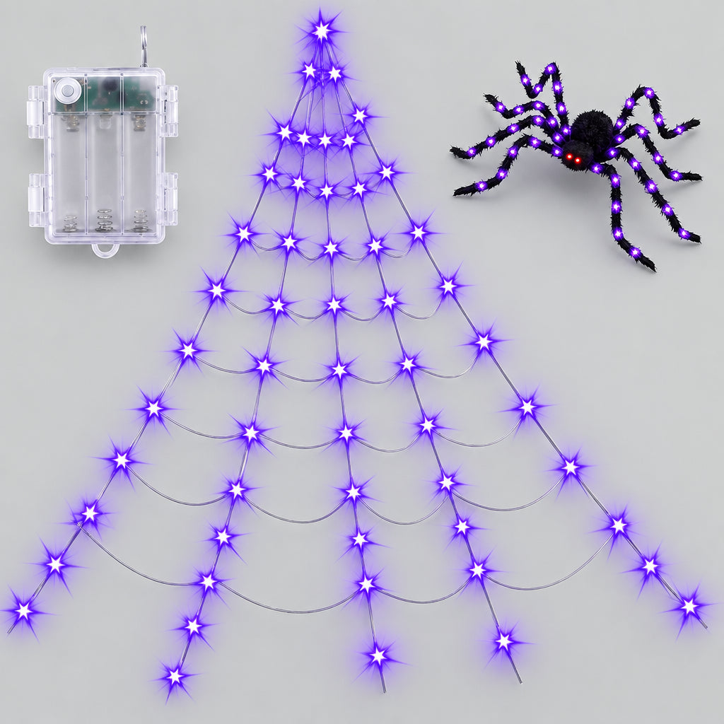 Toile d’araignée lumineuse Halloween – Filet 250 LED