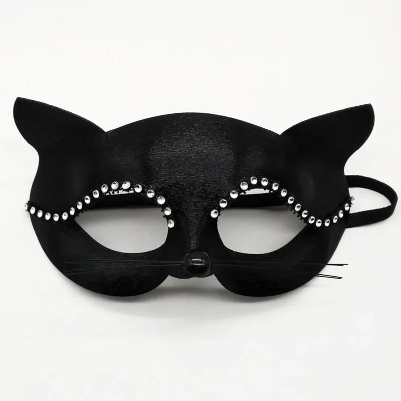 Masque en dentelle style chat pour bal masqué et déguisement