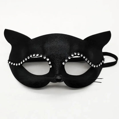Masque en dentelle style chat pour bal masqué et déguisement