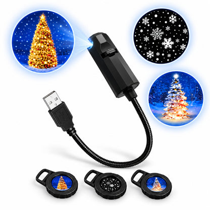 Projecteur LED USB à motifs pour Halloween, Noël et planètes