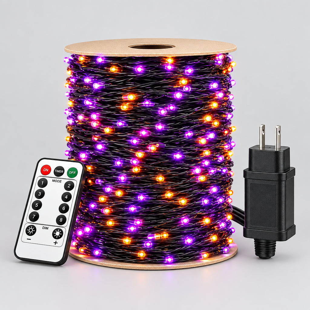Guirlande LED Halloween violette et orange – 10 à 120 m