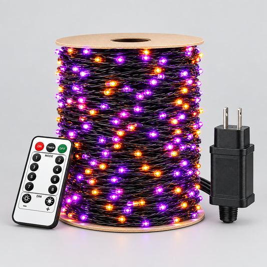 Guirlande LED Halloween violette et orange – 10 à 120 m