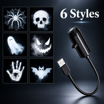 Projecteur LED USB décoratif – Motifs Halloween ou Noël