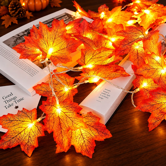 Guirlande lumineuse feuilles d’érable – Blanc chaud, 1,5 ou 3 m
