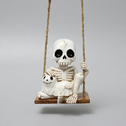 Fantôme à crâne suspendu en gaze – Décoration Halloween