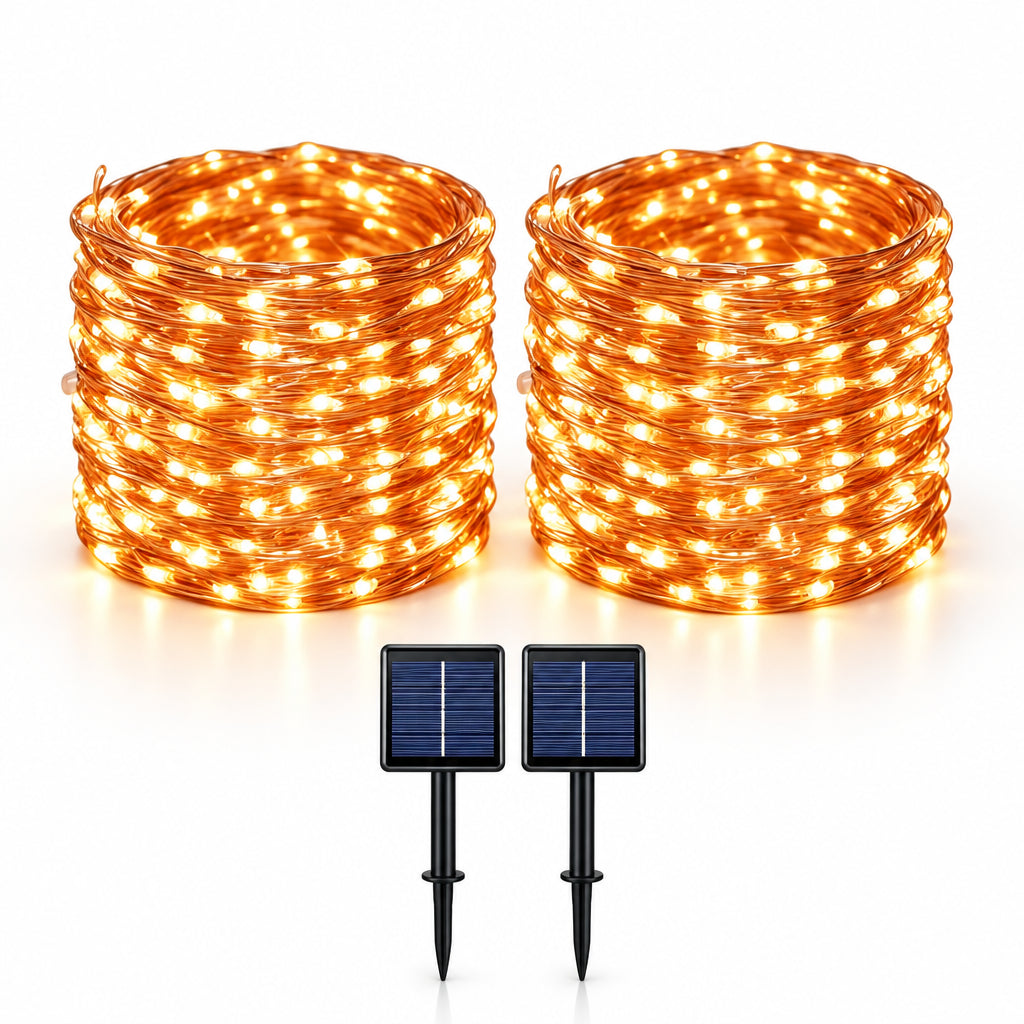 Guirlande solaire LED orange Halloween – 7 à 22 m