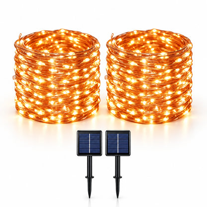 Guirlande solaire LED orange Halloween – 7 à 22 m