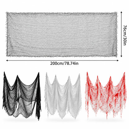 Gaze décorative Halloween effet toile d’araignée – 183 ou 200 cm