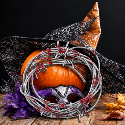 Fil barbelé factice en plastique pour décoration Halloween