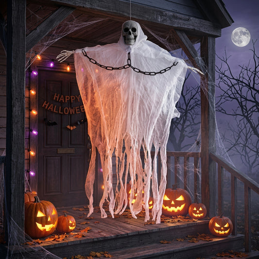 Fantôme en gaze à suspendre – Décoration Halloween
