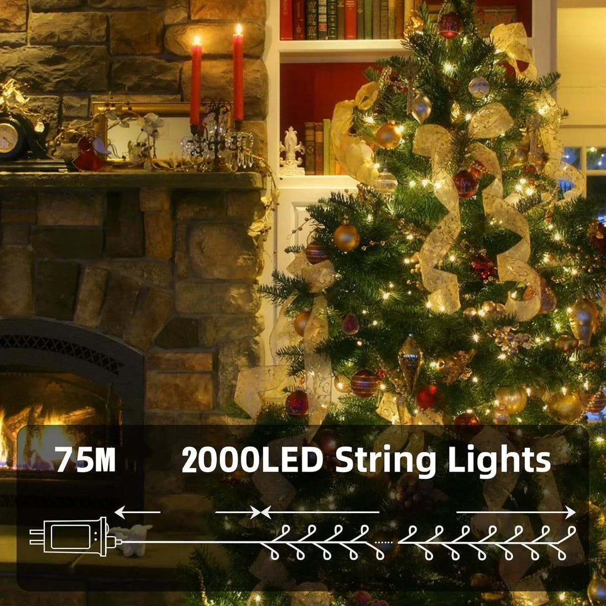 Guirlande LED effet pétards avec télécommande – 30 à 75 m