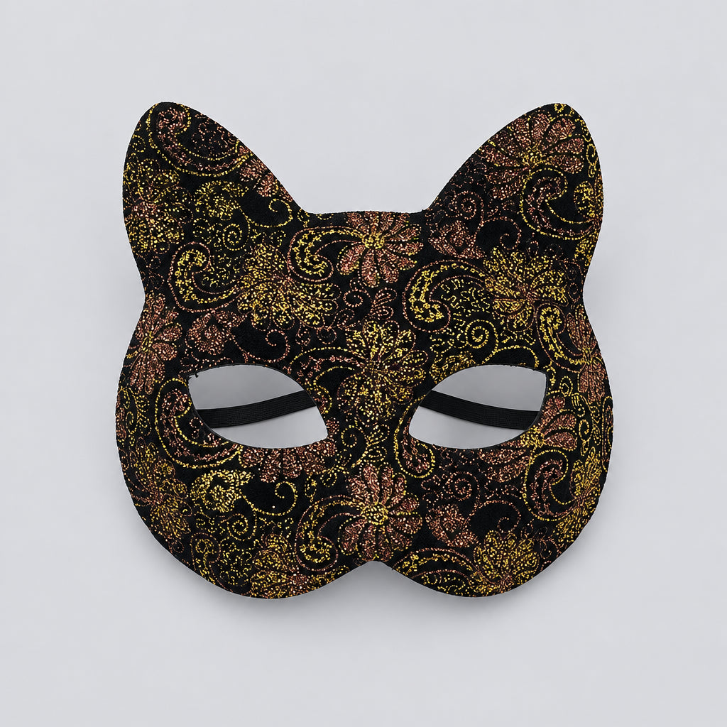 Masque en dentelle style chat pour bal masqué et déguisement