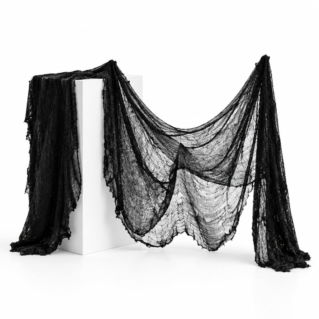 Gaze décorative Halloween effet toile d’araignée – 183 ou 200 cm