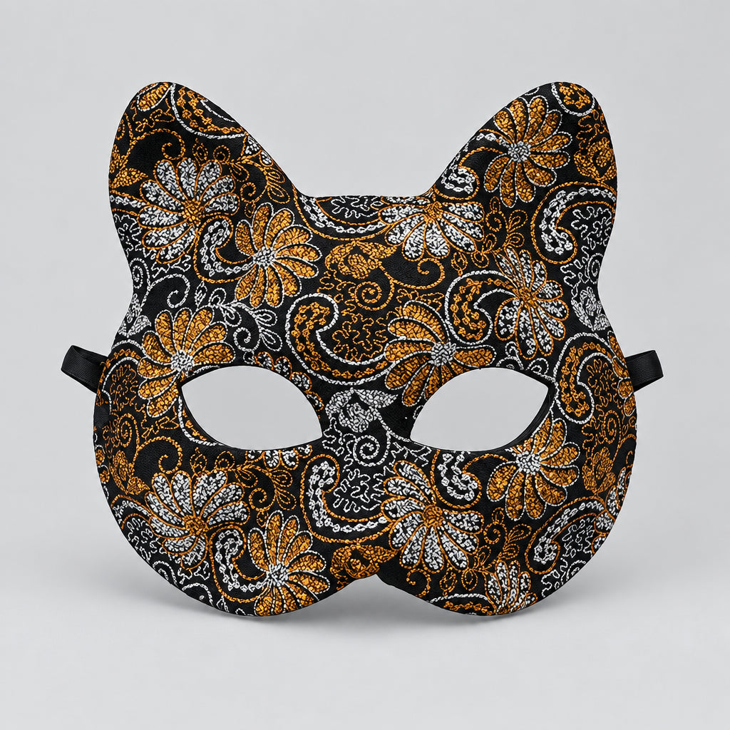 Masque en dentelle style chat pour bal masqué et déguisement