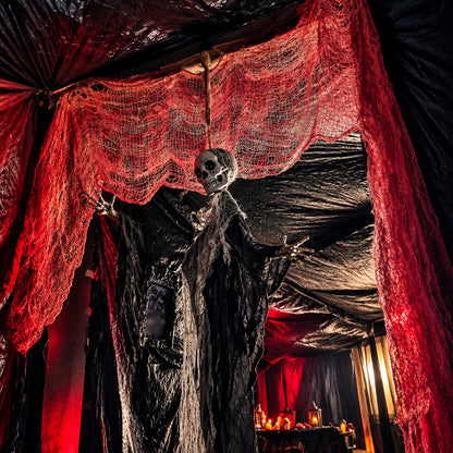 Gaze décorative Halloween – Noir, blanc ou effet sanglant