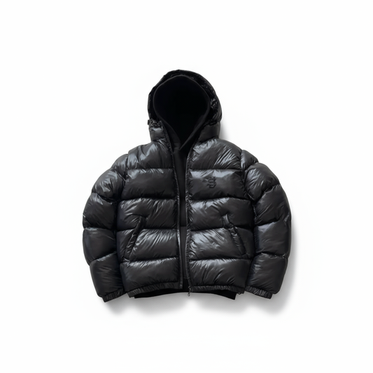 glossy puffer jacket