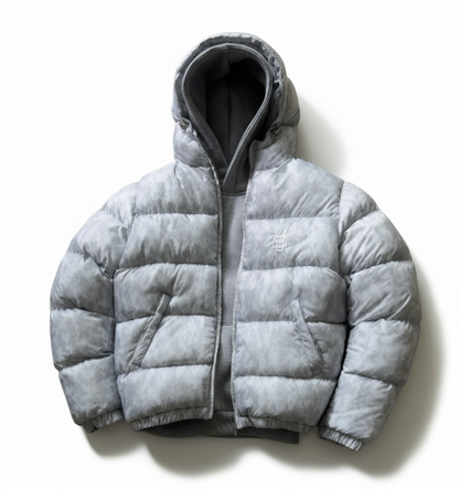 glossy puffer jacket